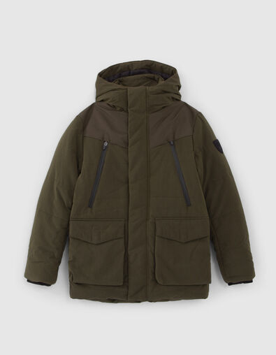 Boys’ khaki parka with XL waterproof zips - IKKS