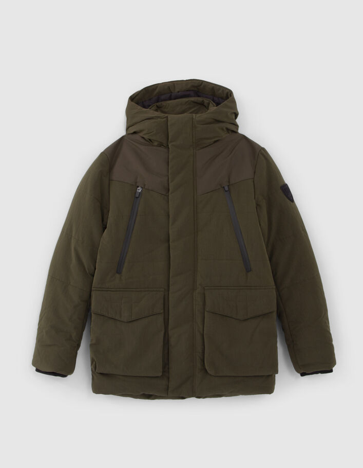 Parka kaki maxi zips waterproof garçon-2