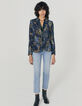 Veste tailleur en crêpe imprimé floral tropical femme-5