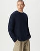Pull hiver bleu tricot mousseux Homme-2 Pull hiver bleu tricot mousseux Homme-2