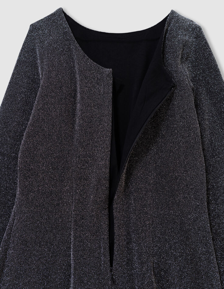 Schwarzes figurbetontes Mädchenkleid Milano-Strick-8