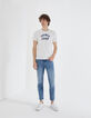 Camiseta blanco roto IKKS BETTER con letras azules-6