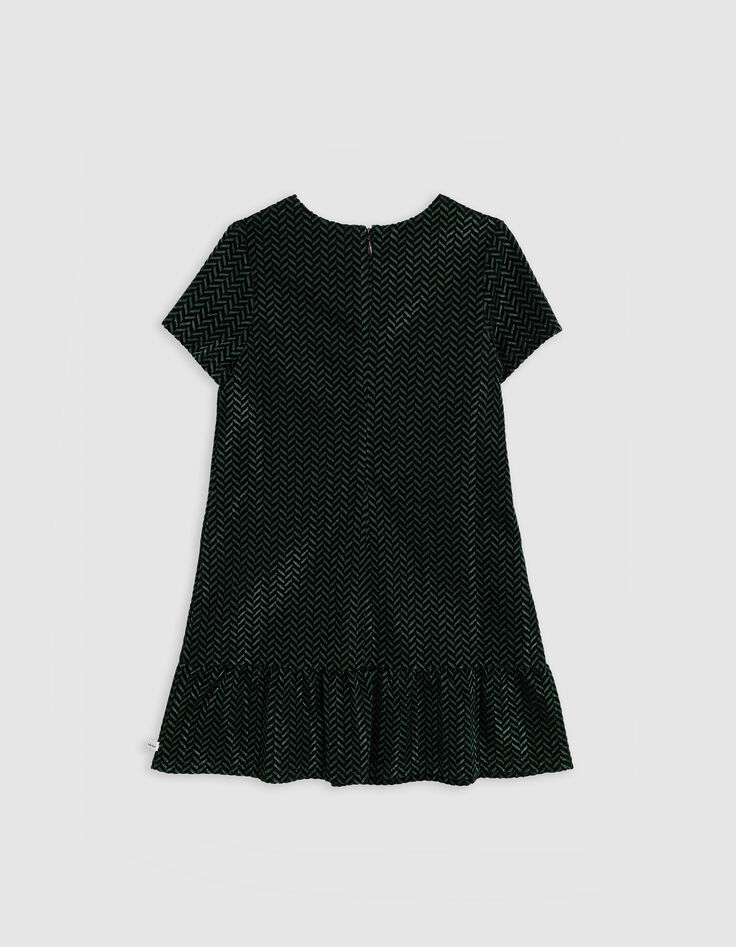 Girl's black velvet herringbone pattern lurex dress-2 Girl's black velvet herringbone pattern lurex dress-2