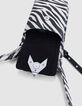 Telefoonhoes 111 ecru canvas zebrapatroon Dames-4