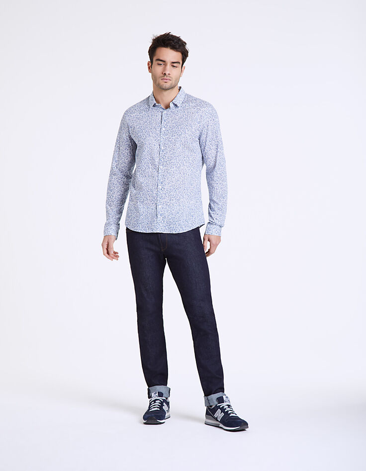 Camisa slim Liberty hojas índigo Hombre-7 Camisa slim Liberty hojas índigo Hombre-7