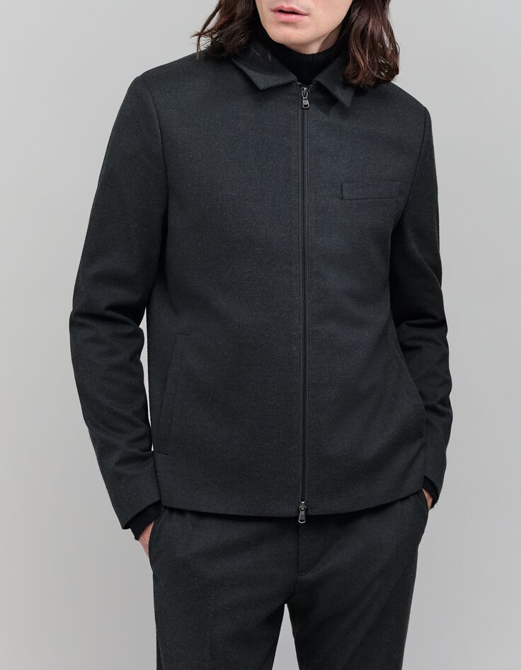 Chaqueta con cremallera antracita para hombre-2 Chaqueta con cremallera antracita para hombre-2