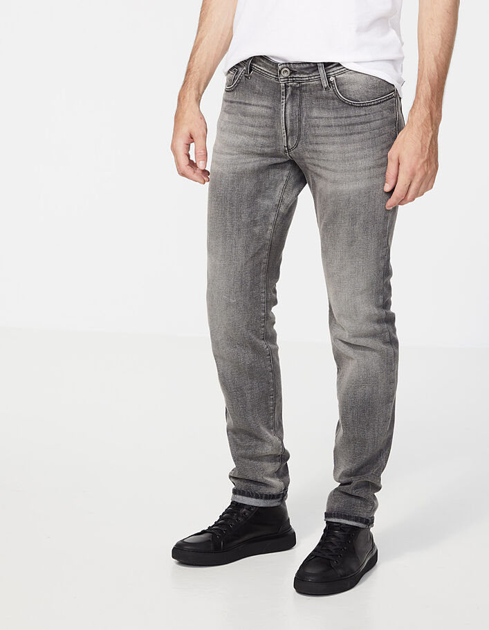 Muisgrijze SLIM fit jeans Mumbai Heren - IKKS