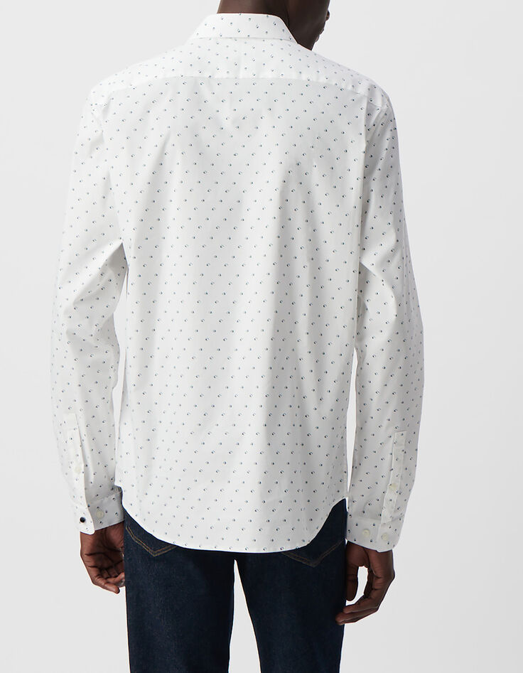 Men&rsquo;s white SLIM shirt with minimalist print-4