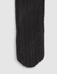 Anthrazitgraue Mädchenstrumpfhose mit Zierstrick-3