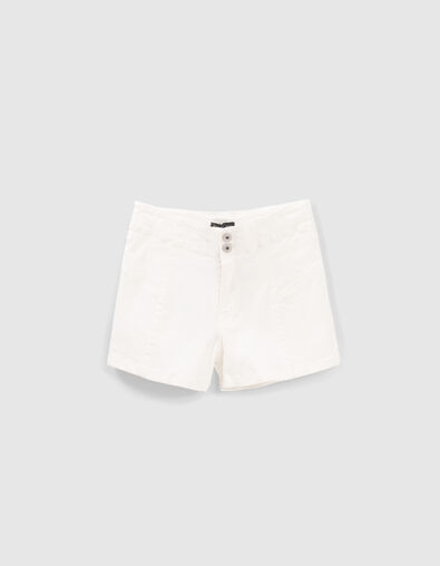 Shorts slim blancos tiro alto niña - IKKS
