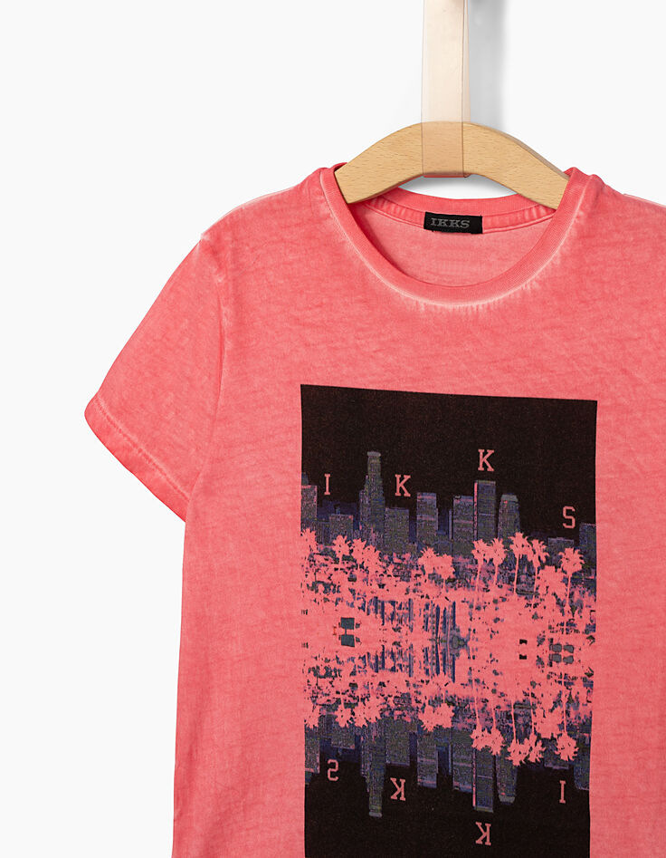 Camiseta rosa medio con visual sunset niño -3 Camiseta rosa medio con visual sunset niño -3