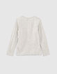 Tee-shirt gris visuel baskets fille-3