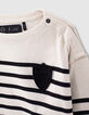 Boys’ ecru sailor top with black stripes and badges-3