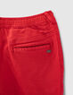 Bermuda rouge moyen à ceinture élastiquée garçon-5
