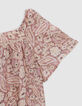 Langes rosa Kleid mit floralem Kaschmirprint-6