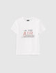 Boys’ white slogan T-shirt-1