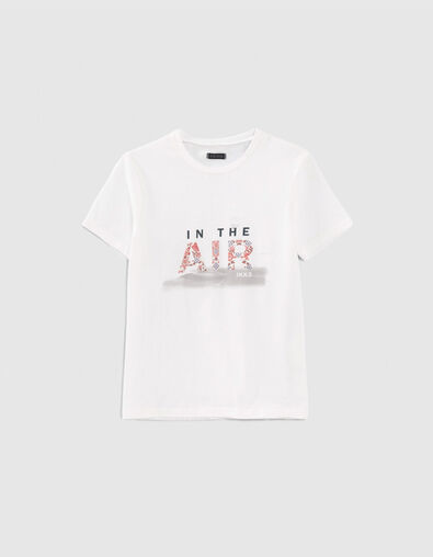Boys’ white slogan T-shirt - IKKS