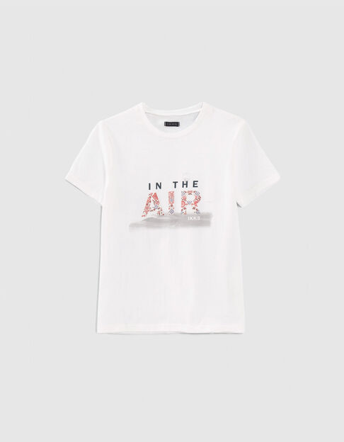 Boys’ white slogan T-shirt - IKKS