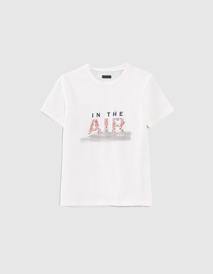 Boys’ white slogan T-shirt-1
