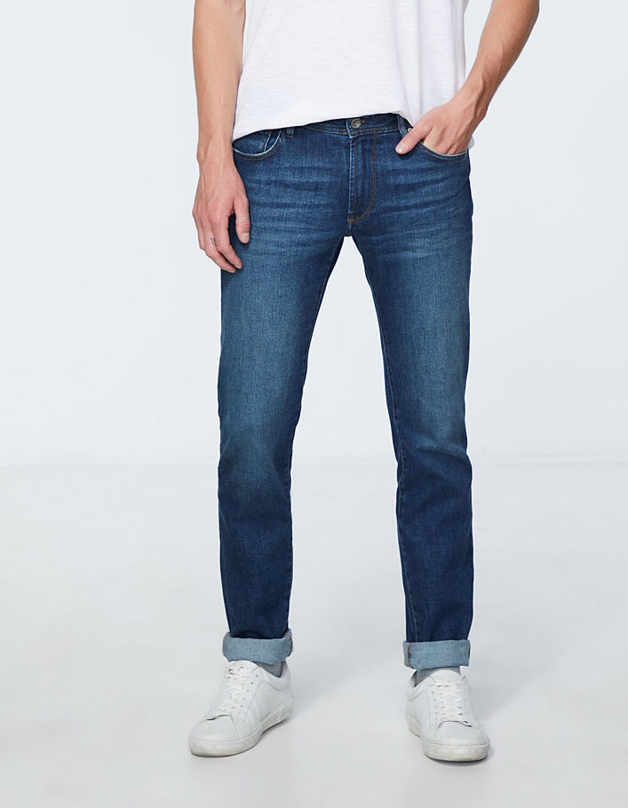 Kobaltblauwe SLIM fit jeans Bronx Heren - IKKS