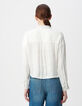 Chemise blanc cassé recyclée décor clous et strass Femme-3