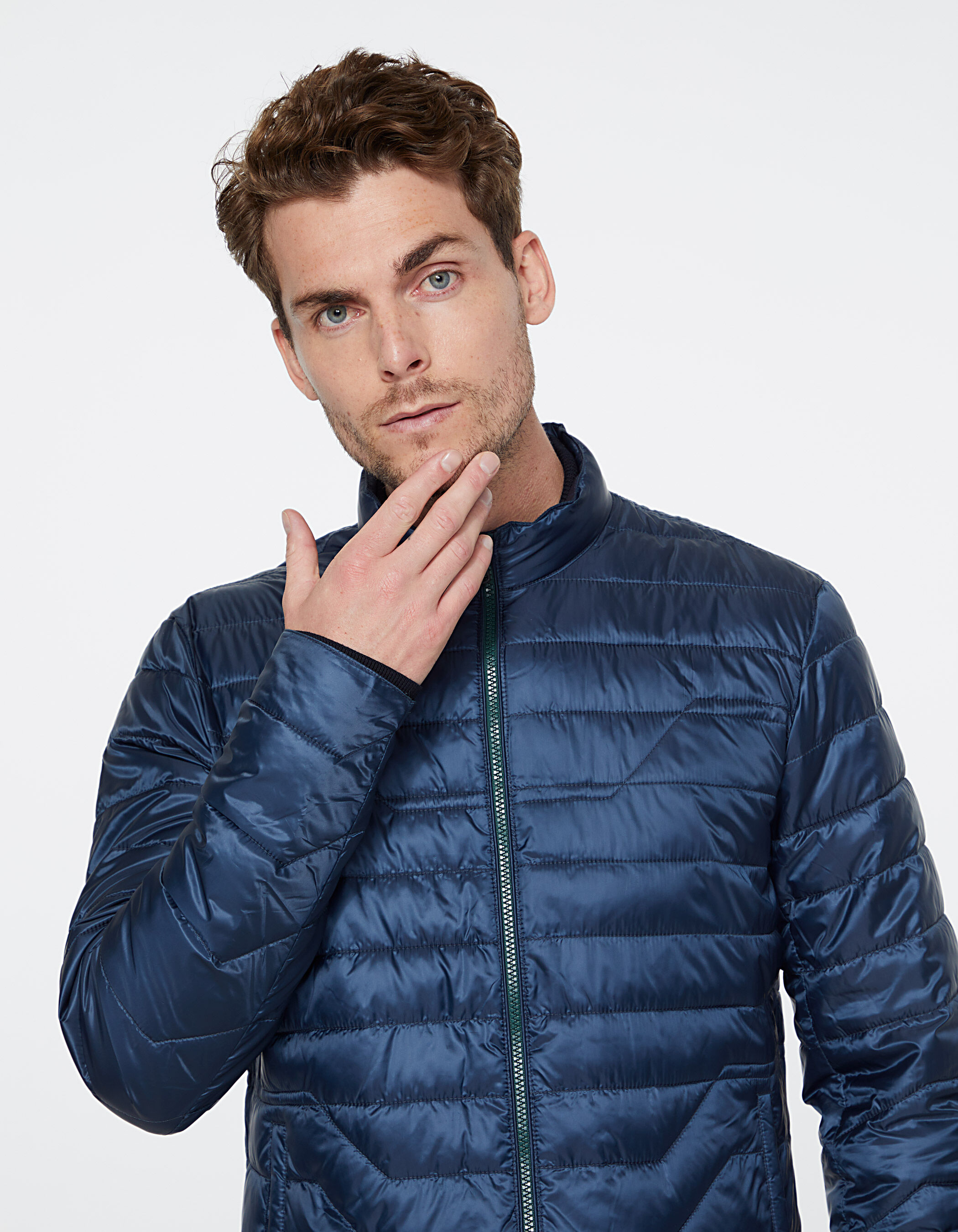 Men s navy packable light padded jacket