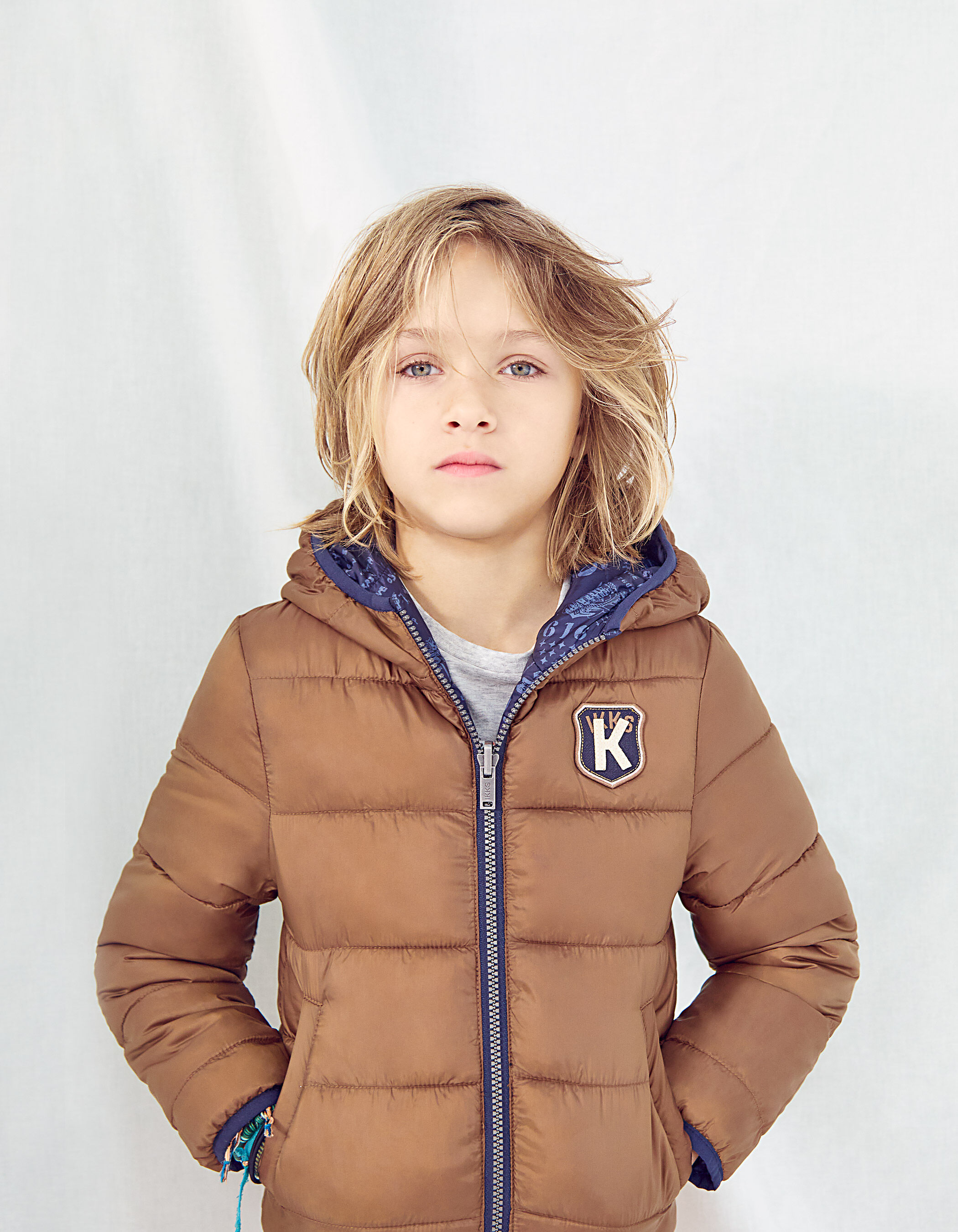 Chaqueta acolchada reversible navy tattoos y conac nino IKKS