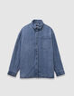 Camisa vaquera azul oversize niña-4