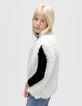 Girls’ 2-in-1 ecru hooded cardigan and waistcoat-2 Girls’ 2-in-1 ecru hooded cardigan and waistcoat-2