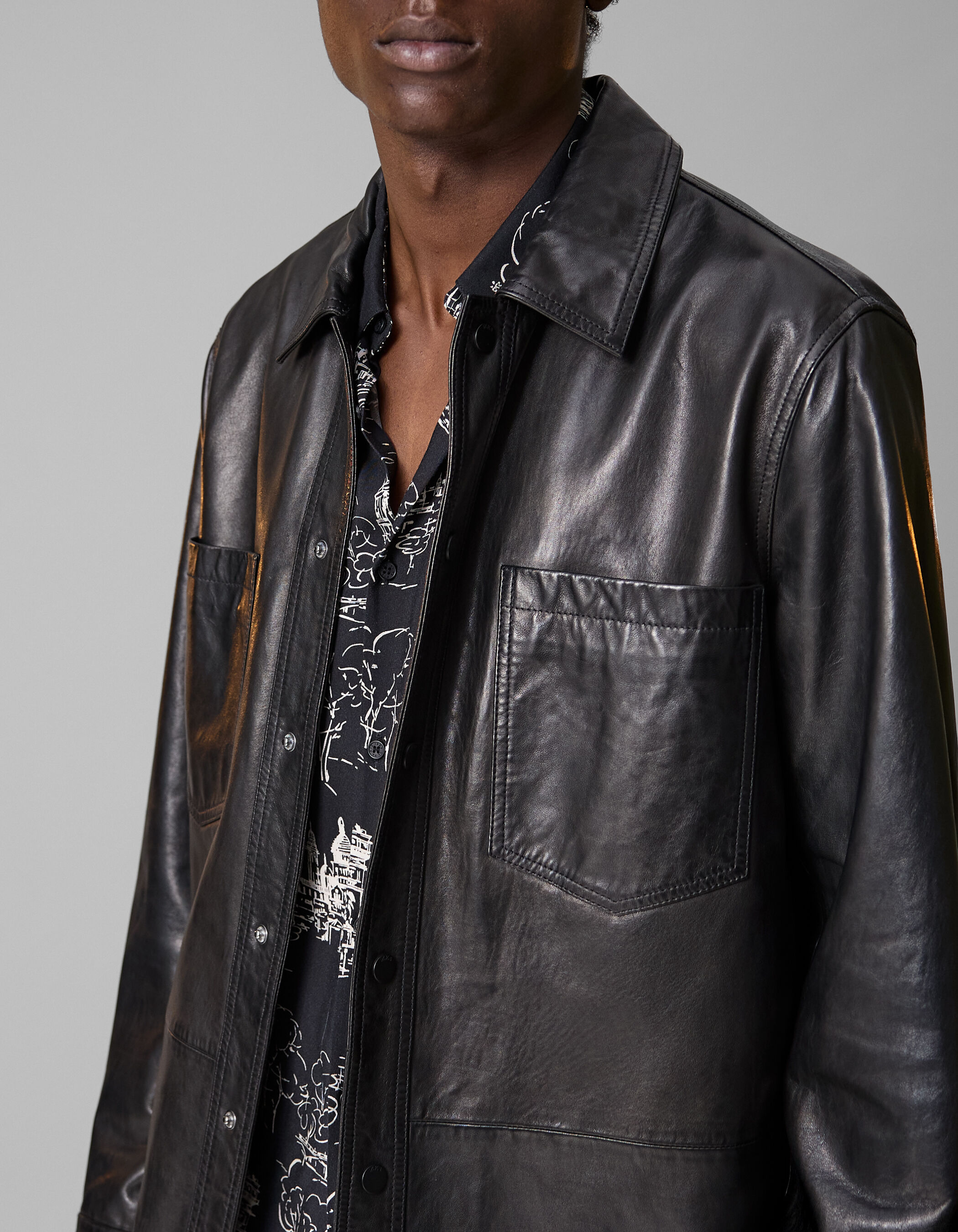 Pure Edition Surchemise noire en cuir Homme IKKS