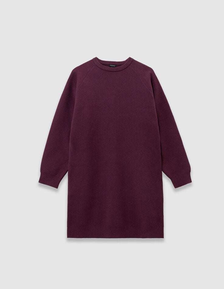 Robe pull bordeaux tricot fille-4