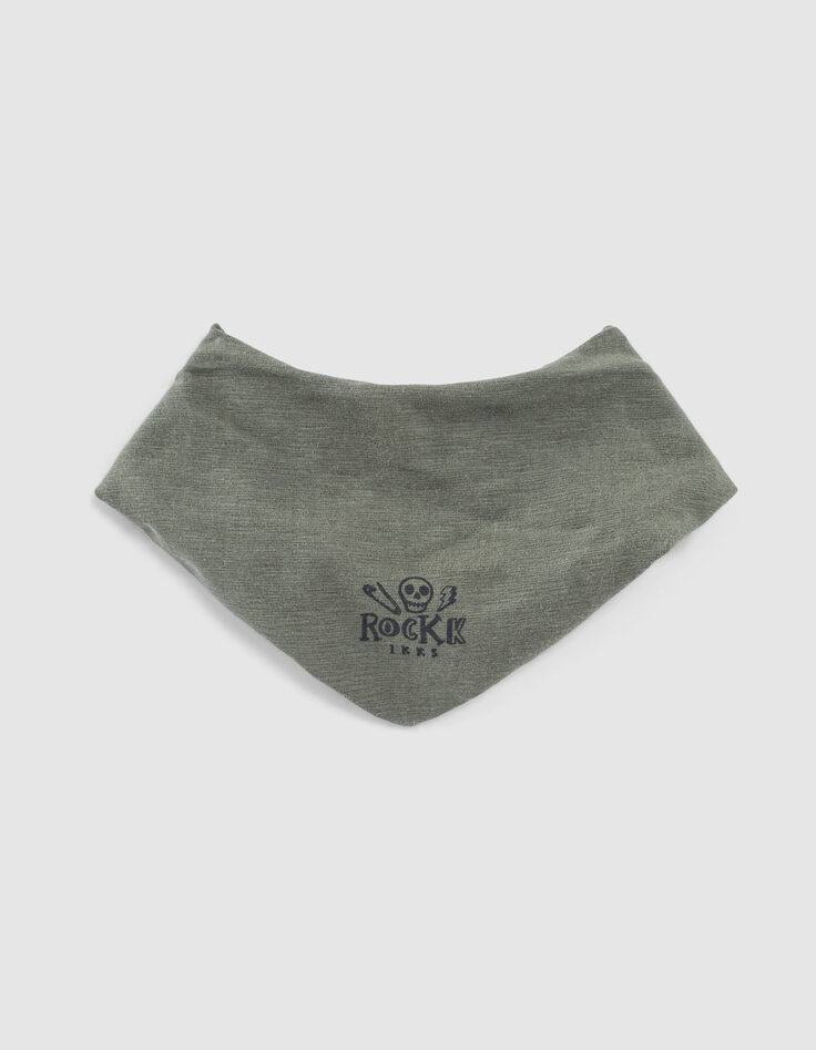 Hell khaki Babylätzchen aus Biobaumwolle mit Rocker-Print-1