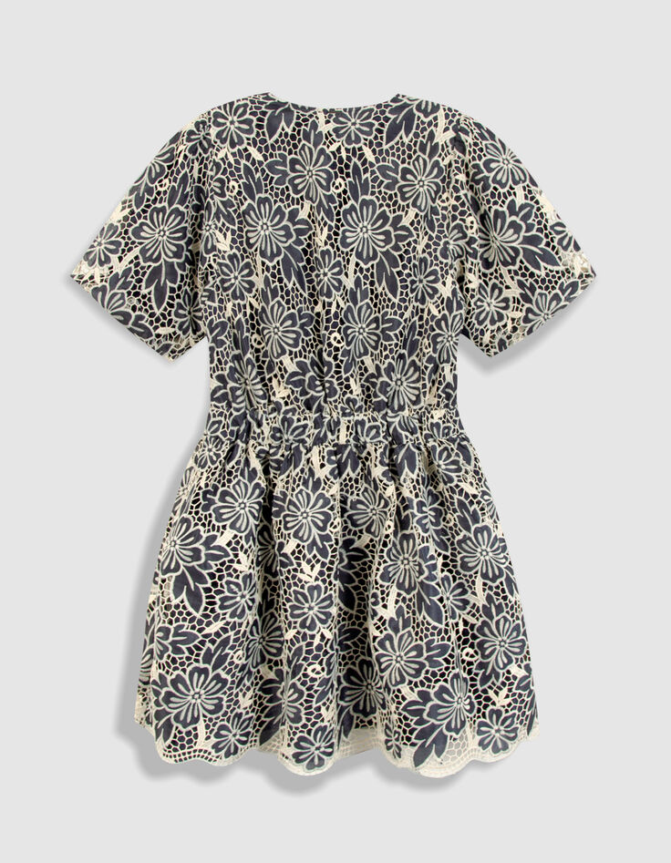 Robe chic marine dentelle &eacute;crue Femme-7