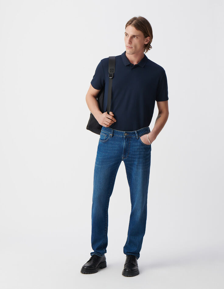 Indigoblaue SLIM-Herrenjeans-5