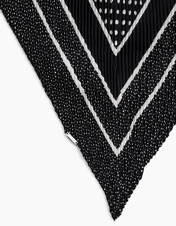 Girls’ black diamond micro print pleated scarf - IKKS
