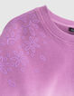 Sweat rose molleton effet deep dye fille-8