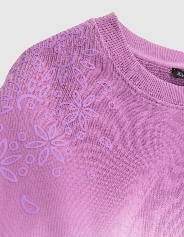 Sweat rose molleton effet deep dye fille-8 Sweat rose molleton effet deep dye fille-8