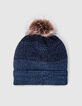 Gorro azul oscuro y negro punto deep dye niño -3