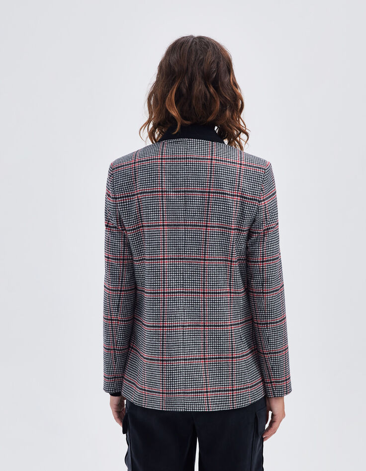 Women’s black houndstooth suit jacket-3