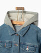 Veste en jean light blue à capuche fille-5