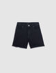 Short en jean noir Waterless bords frangés fille-2