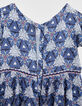 Weißes Mädchenkleid mit grafischem Wax-Print-5