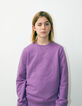 Sweat violet visuel embossé SMILEYWORLD garçon-1