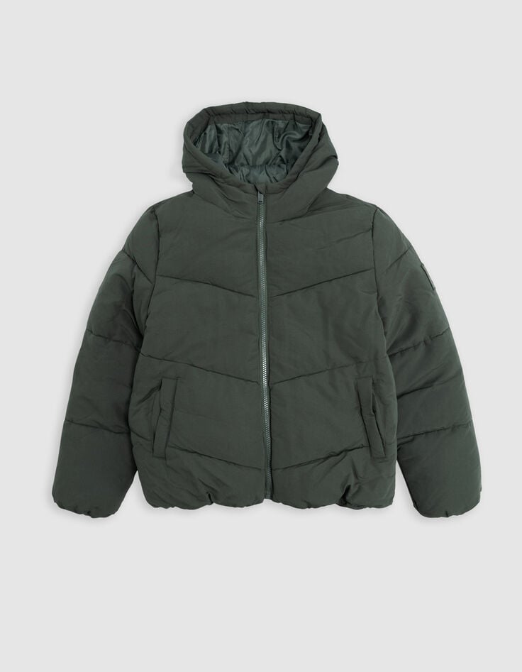 Doudoune 2-en-1 kaki avec gilet sherpa fille-5