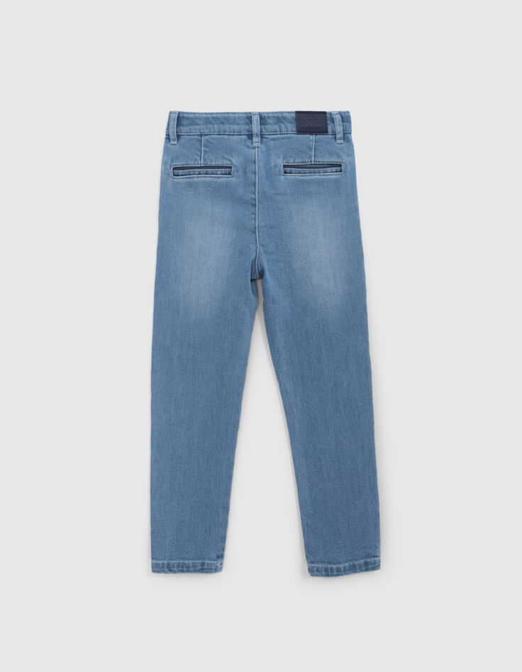 Boys’ blue STRAIGHT jeans with piped pockets-3