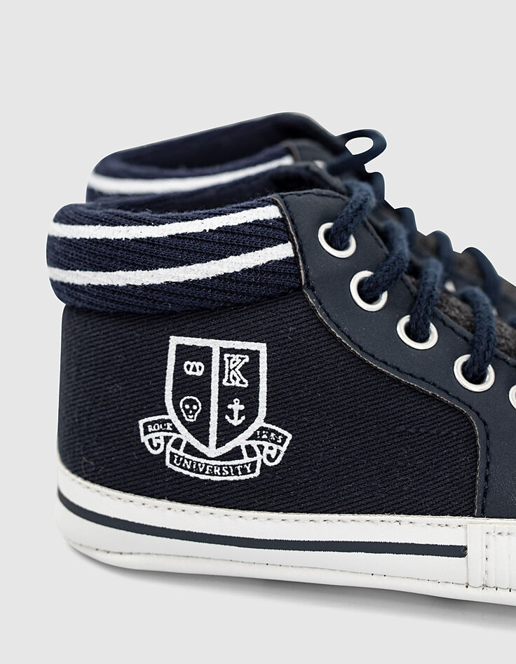 Baskets navy et gris à blasons bébé garçon -5 Baskets navy et gris à blasons bébé garçon -5