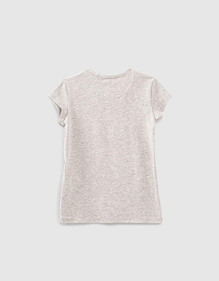 Girls’ grey organic T-shirt with surfer cat image-4 Girls’ grey organic T-shirt with surfer cat image-4