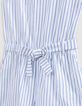 Blue stripes belted jumpsuit for girl-8