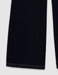Jean large bleu ceinture-foulard bouquets fille-4