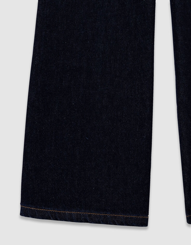 Jean large bleu ceinture-foulard bouquets fille-4